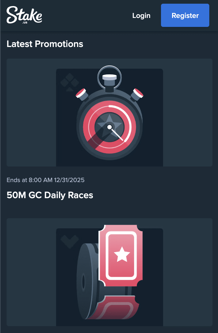 Stake.us promotions and daily rewards